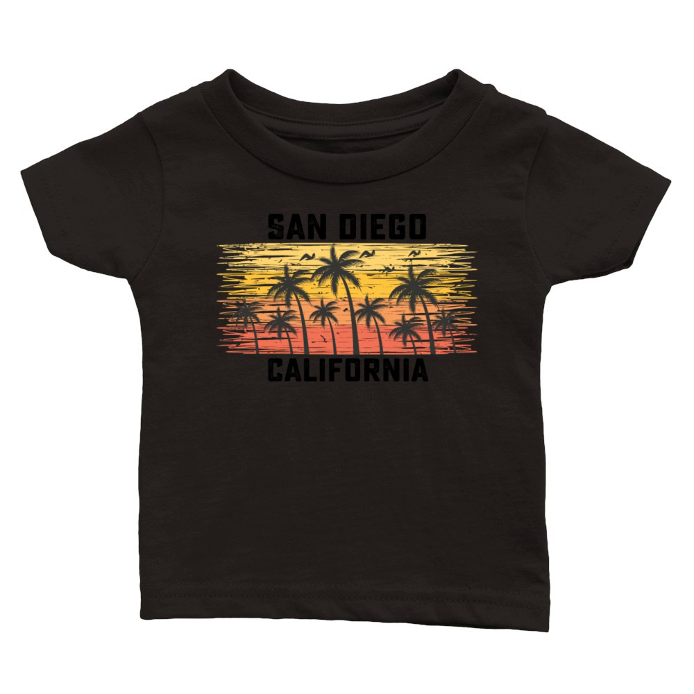 San Diego California Summer Retro VIntage Vacation Classic Baby Crewneck T-shirt