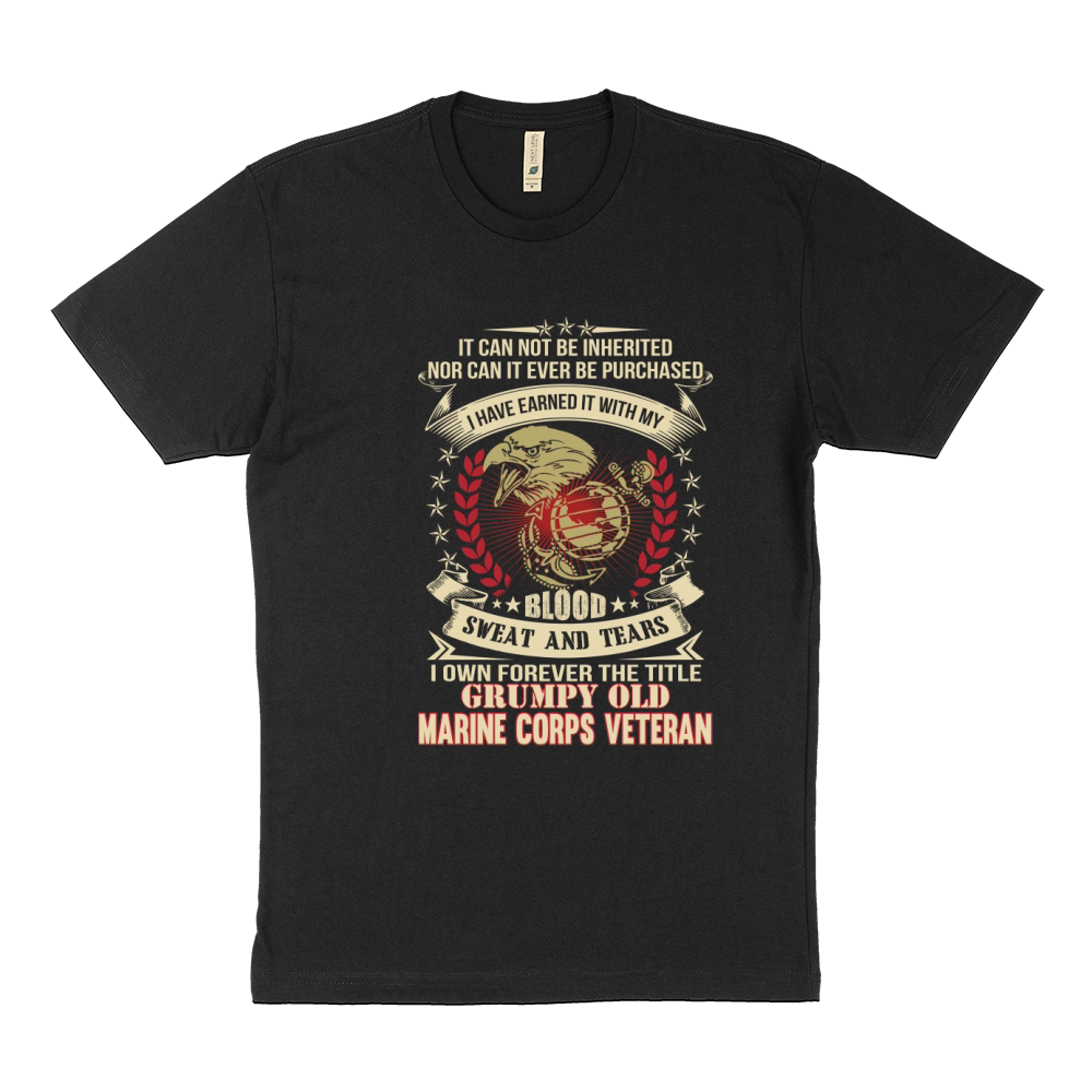 I am a grumpy old Marine veteran Sustainable T-Shirt