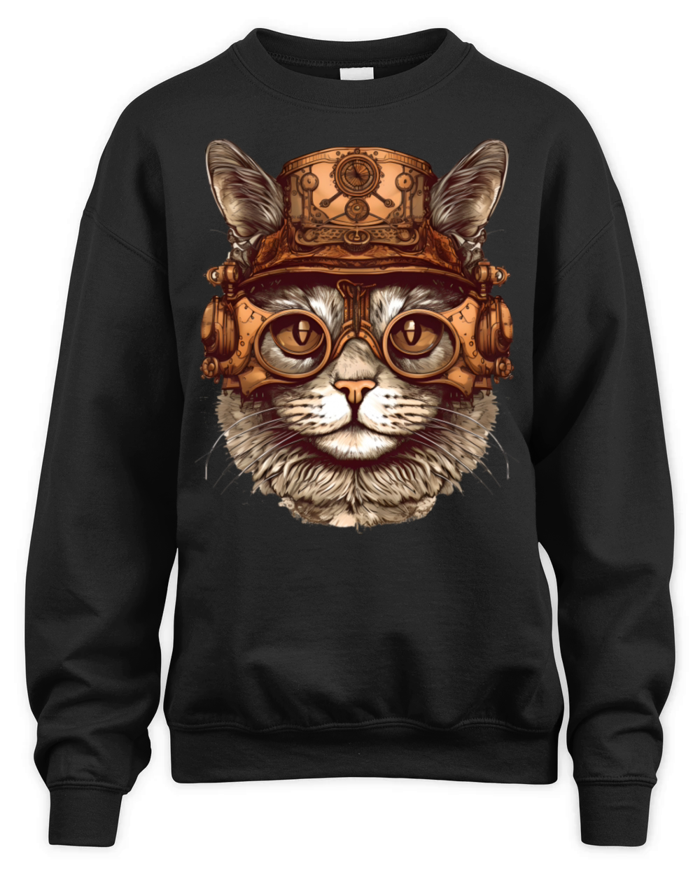 Steampunk Cat Unisex Premium Crewneck Sweatshirt