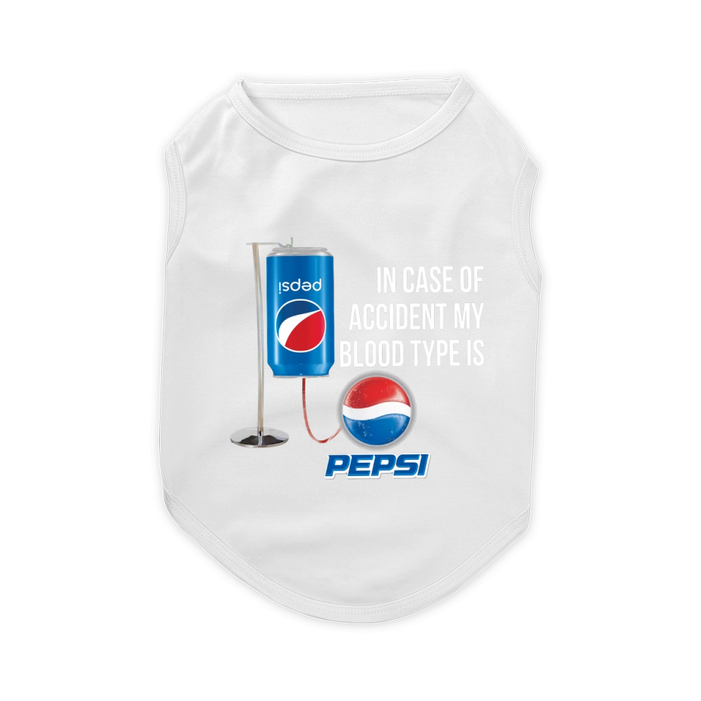 In Case Of Accident My Blood Type Is Pepsi shirt Pet T-Shirt