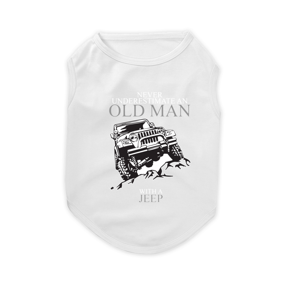 Never Underestimate An Old Man Jeep T-shirts Pet T-Shirt