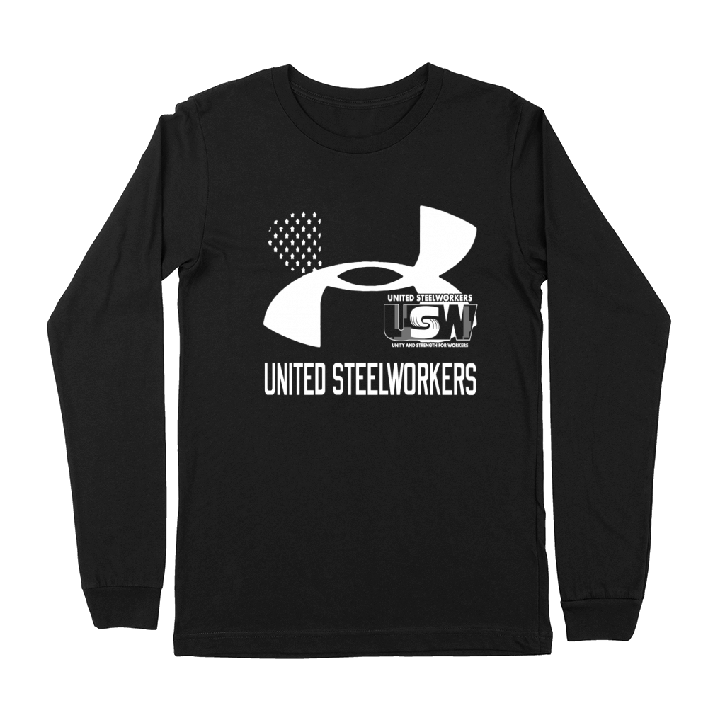 United Steelworkers Unity And Strength For Workers Flag - Drawstring Bag Premium Long Sleeve