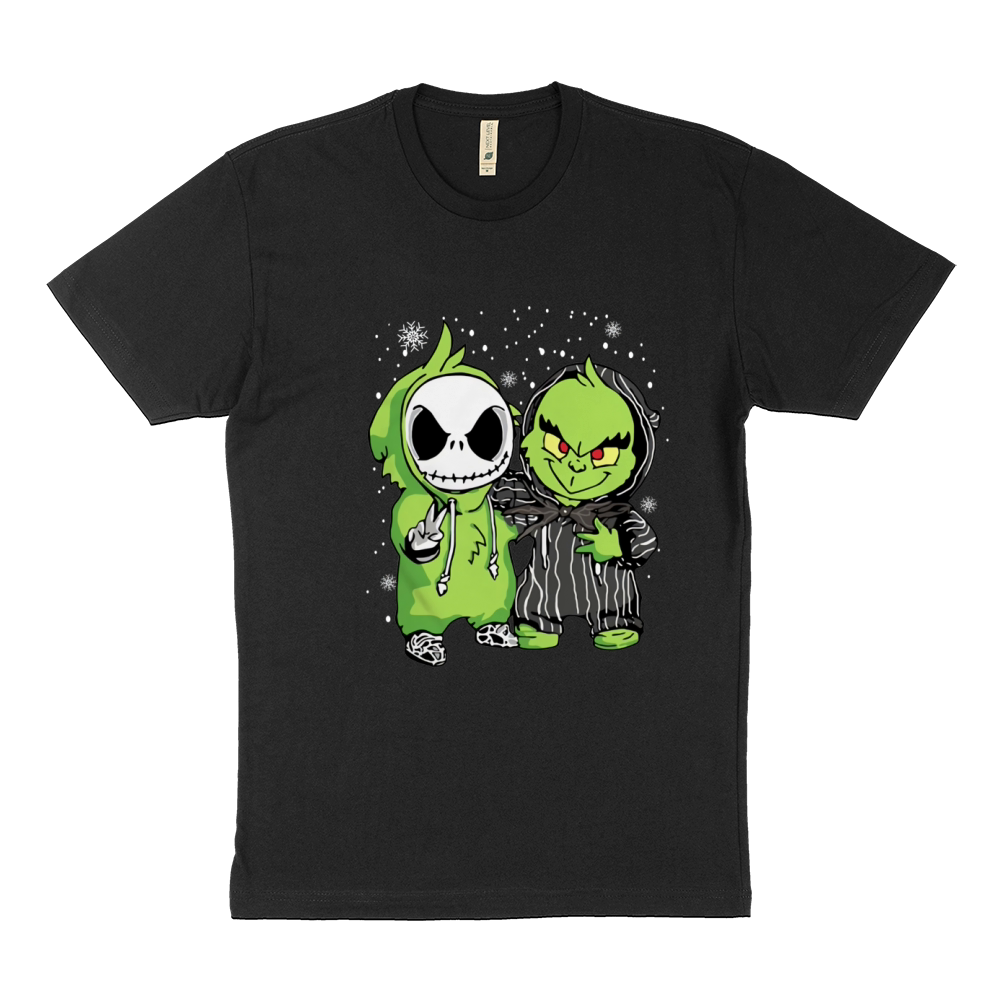 Baby Jack Skellington and Grinch Christmas Sustainable T-Shirt