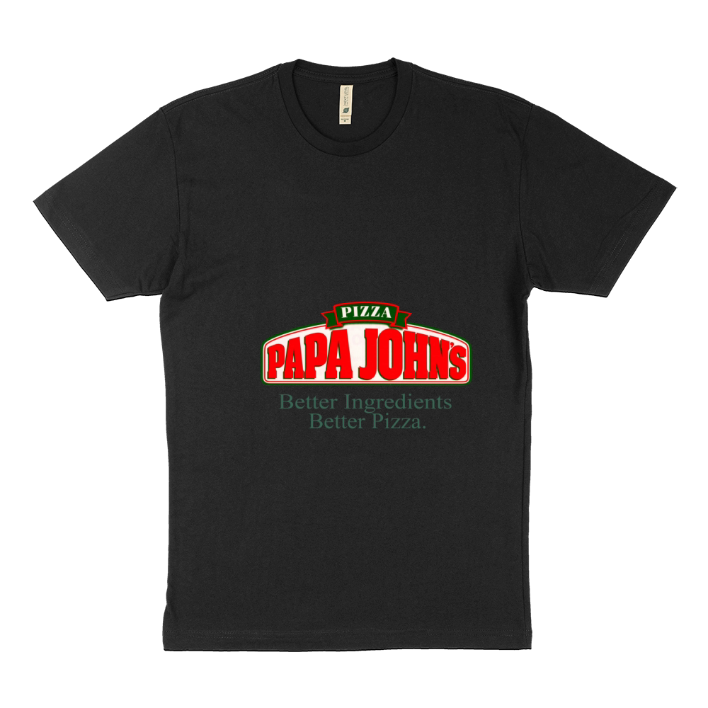 PaPa Johns Black Male's Sustainable T-Shirt
