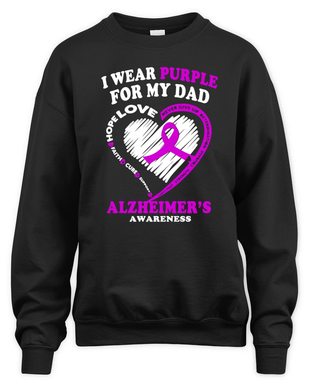 Alzheimers Awareness Shirt - I Wear Purple For My Dad Unisex Premium Crewneck Sweatshirt