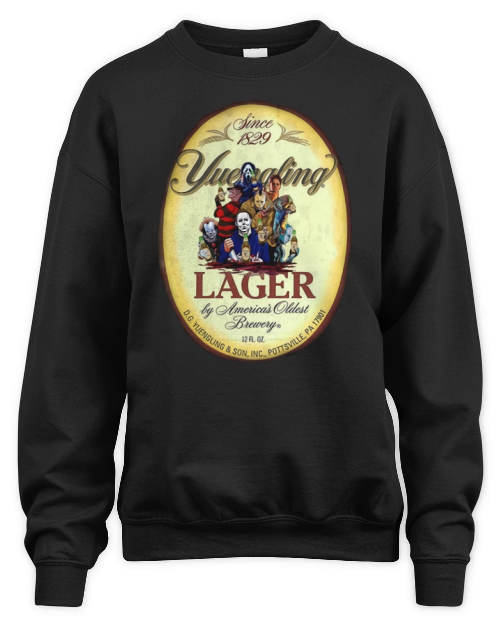 Horror characters Yuengling Lager by America’s Oldest Brewery shirt Unisex Premium Crewneck Sweatshirt
