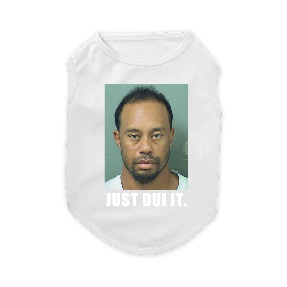 Tiger Woods Mugshot Just Dui It White T Shirt Pet T-Shirt