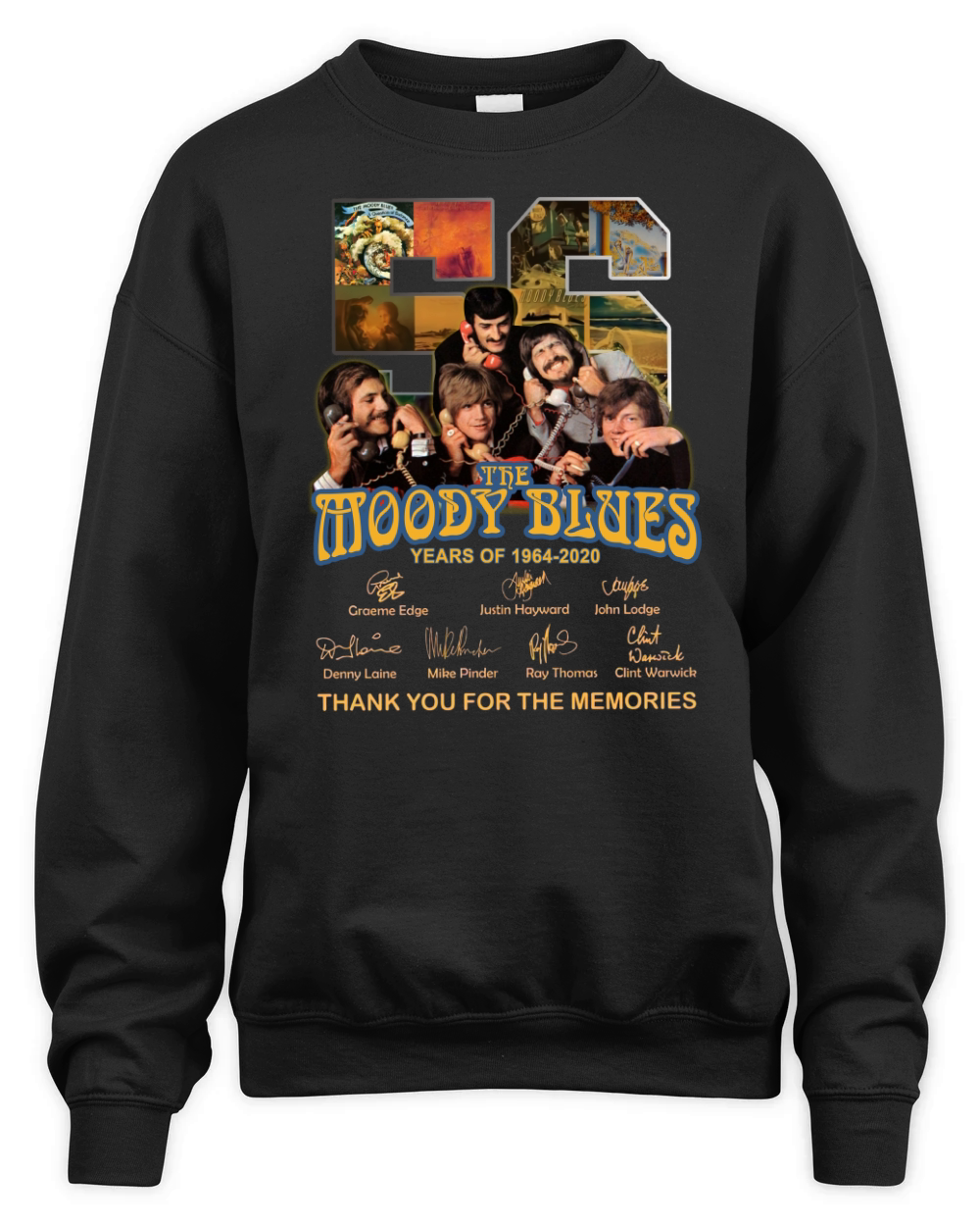 56 the moody blues years of 1964 2020 thank you for the memories signatures Unisex Premium Crewneck Sweatshirt