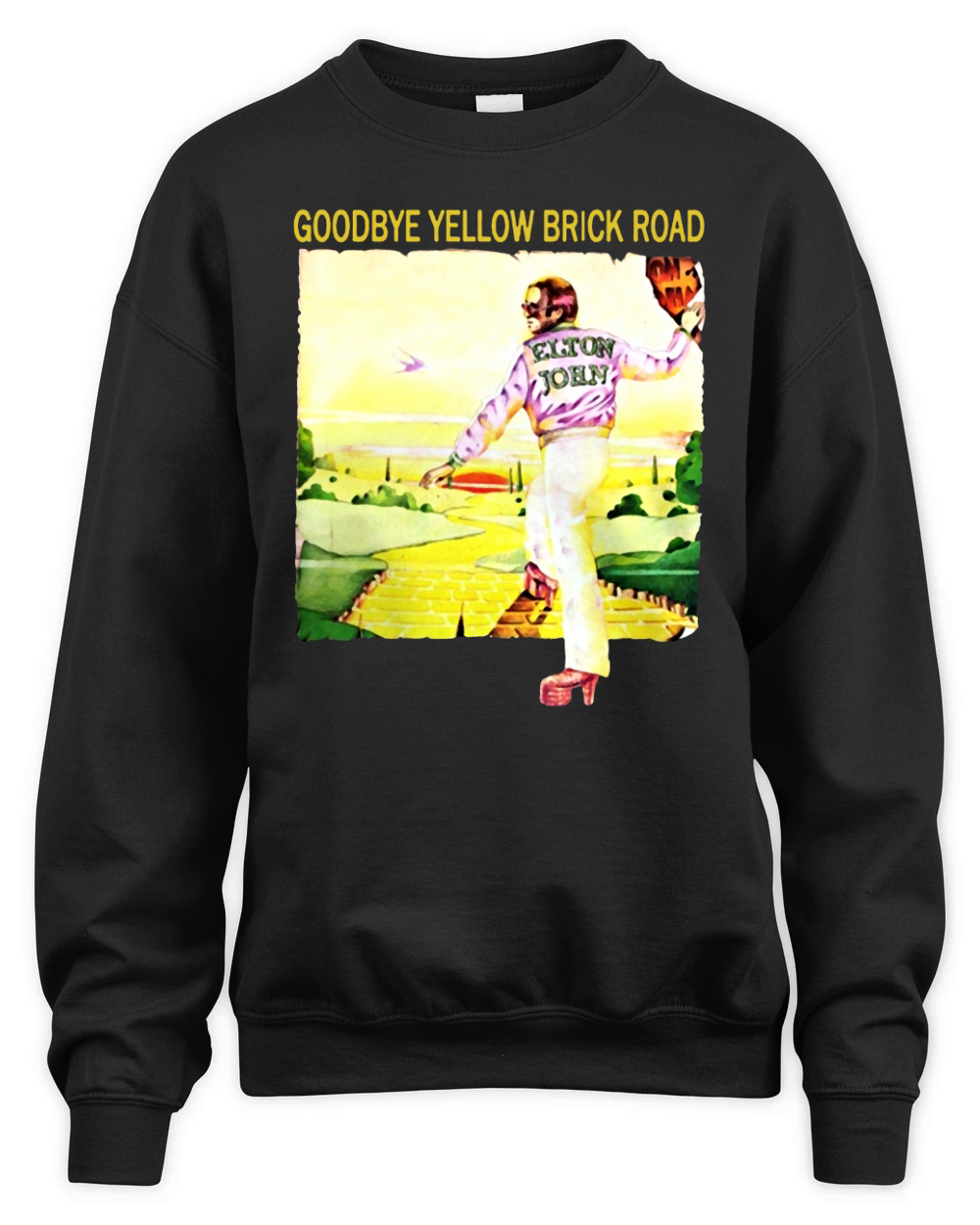 Elton John Goodbye Yellow brick Road Vintage T-Shirt Unisex Premium Crewneck Sweatshirt