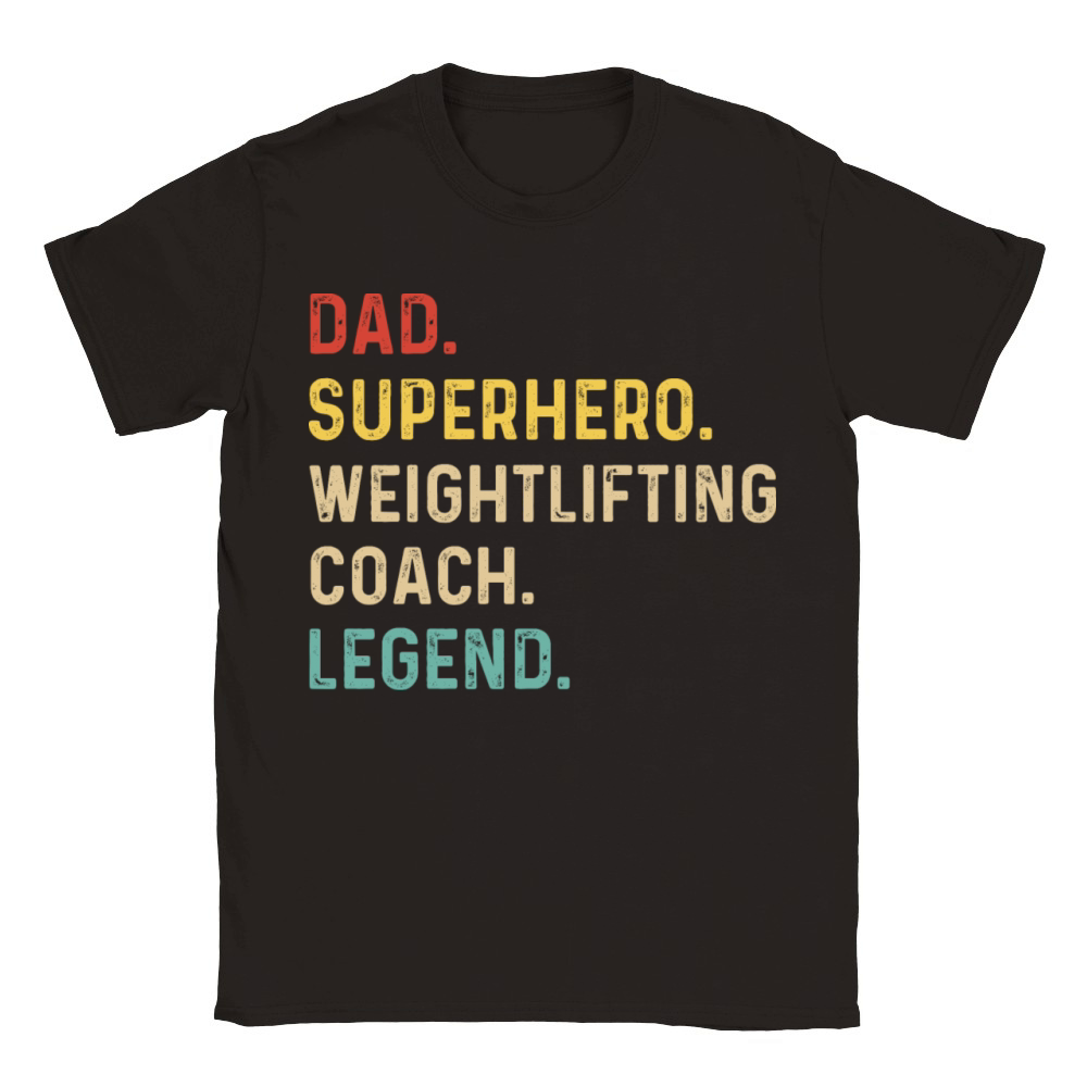 Dad Superhero Weight Lifting Trainer T Shirt Classic Kids Crewneck T-shirt
