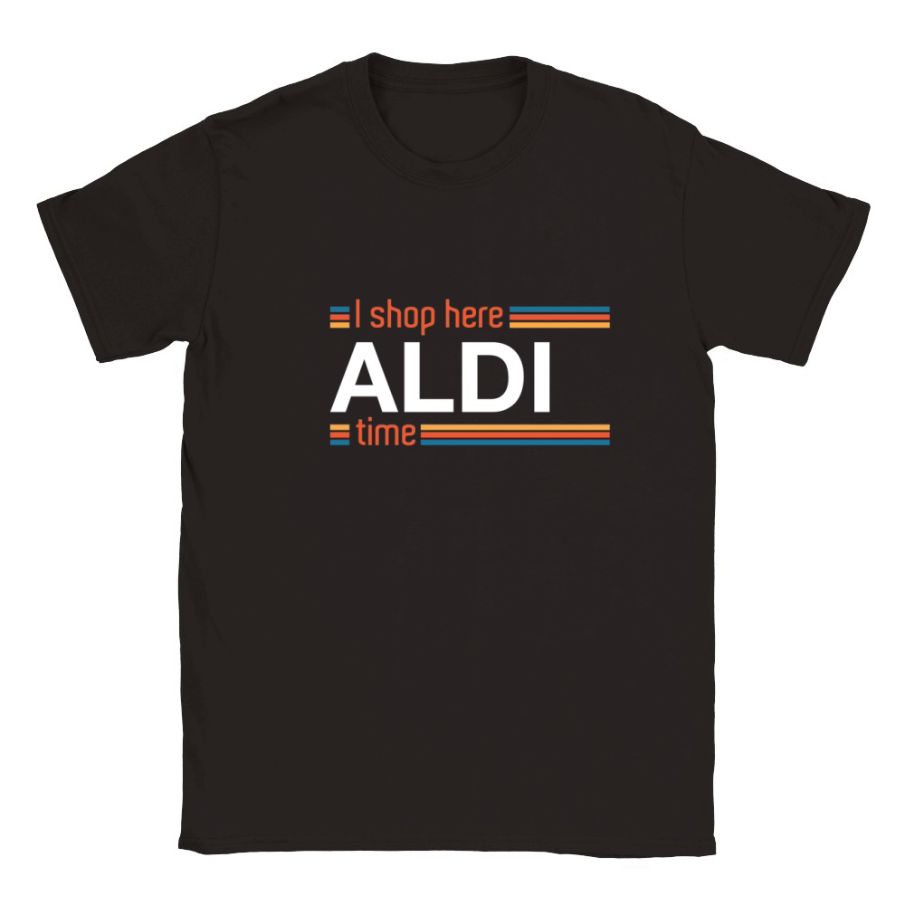 I Shop Here Aldi Time Classic Kids Crewneck T-shirt