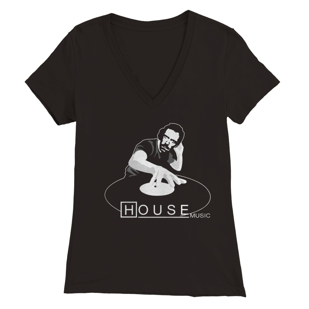 Dr. House Music Premium Womens V-Neck T-shirt