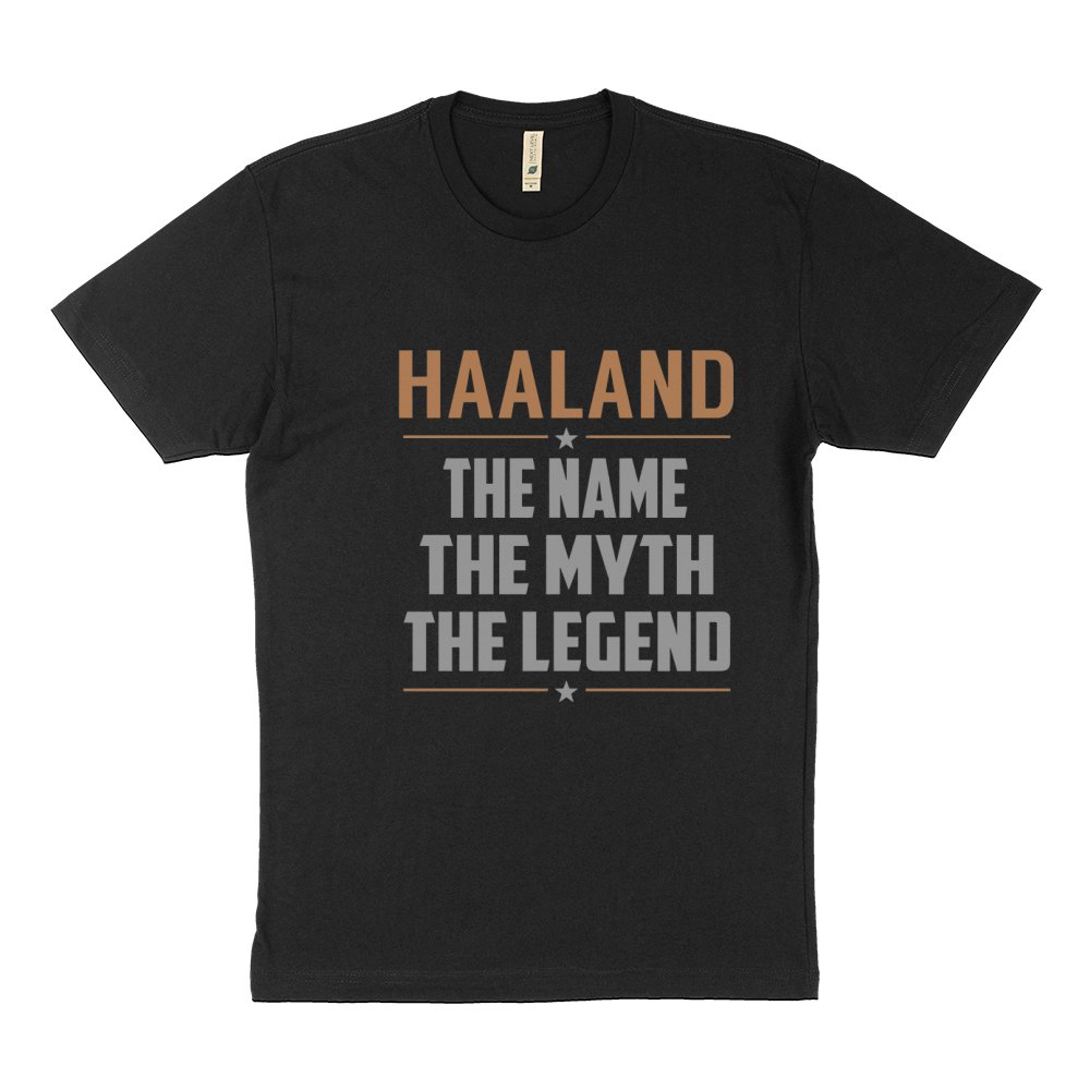 HAALAND Shirts The Name The Myth The Legend Name TShirts Sustainable T-Shirt