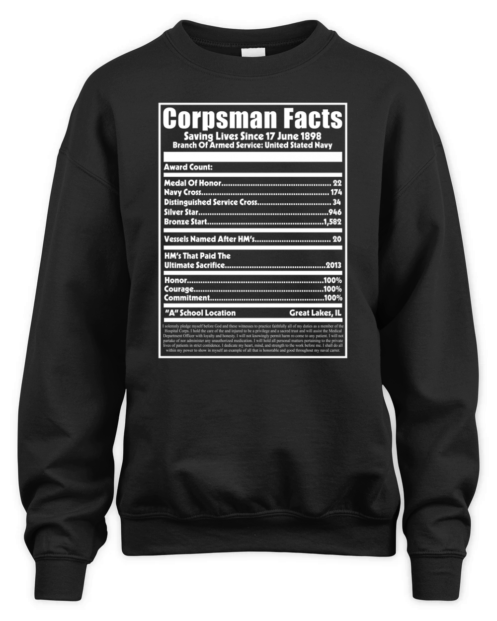 Corpsman Facts Unisex Premium Crewneck Sweatshirt