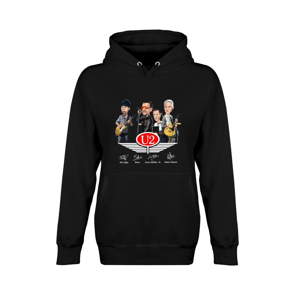 U2 signatures Larry Mullen Jr The Edge Bono Adam Clayton shirt Unisex Premium Pullover Hoodie