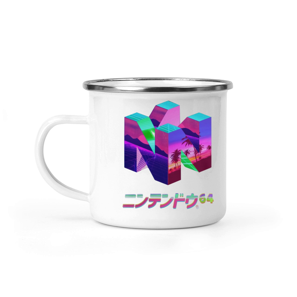 NINTENDO 64 VAPORWAVE N64NINTENDO64 CONSOLE GAME VAPORWAVE VAPOR VAPE WAVE RETRO Camping Mug
