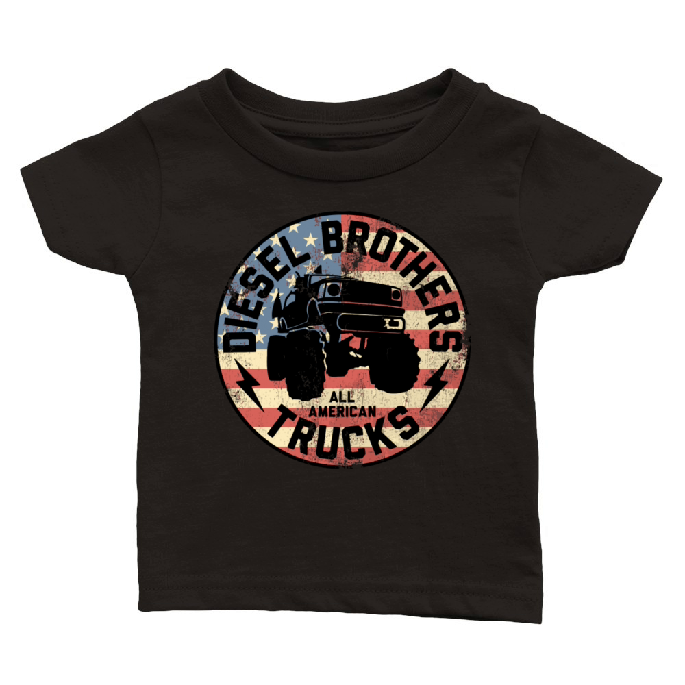Diesel Brothers Flag Truck Seal Vintage Graphic Classic Baby Crewneck T-shirt