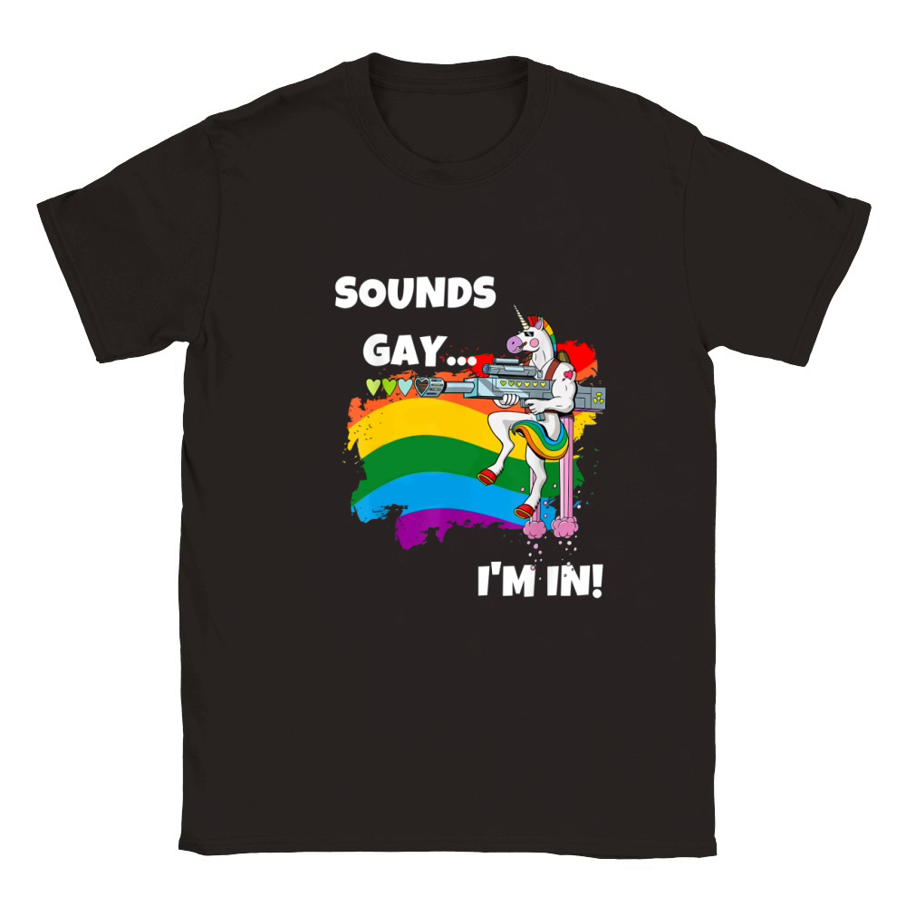 Sounds Gay I’M In Pride Unicorn Rainbow shirt Classic Kids Crewneck T-shirt
