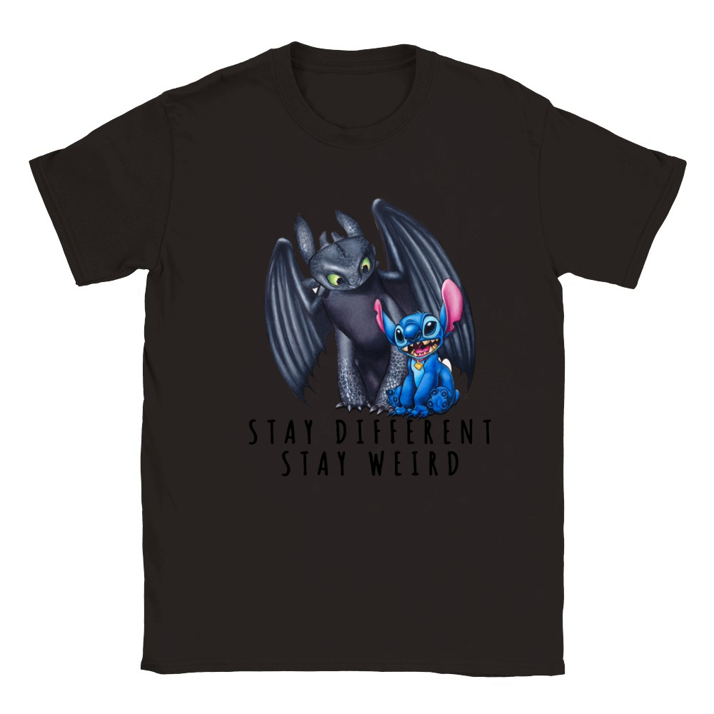 Stitch and Toothless stay different stay weird Classic Kids Crewneck T-shirt