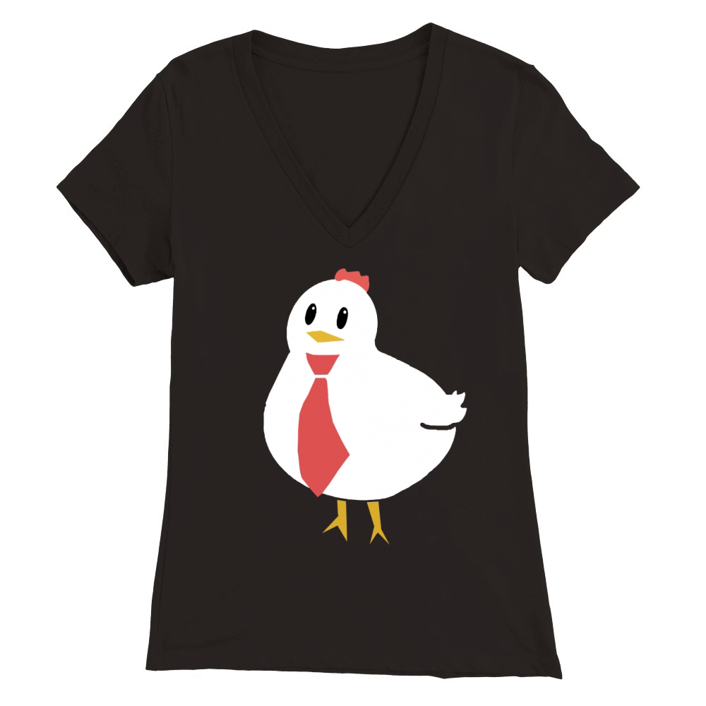 Cute-Hen-tie-T-Shirt--Low-key-anime-shirt Premium Womens V-Neck T-shirt