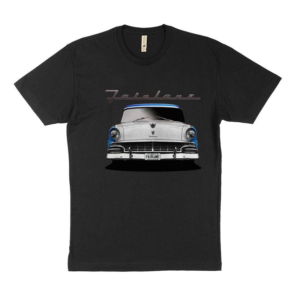 1956 Ford Fairlane Front Blue White Sustainable T-Shirt