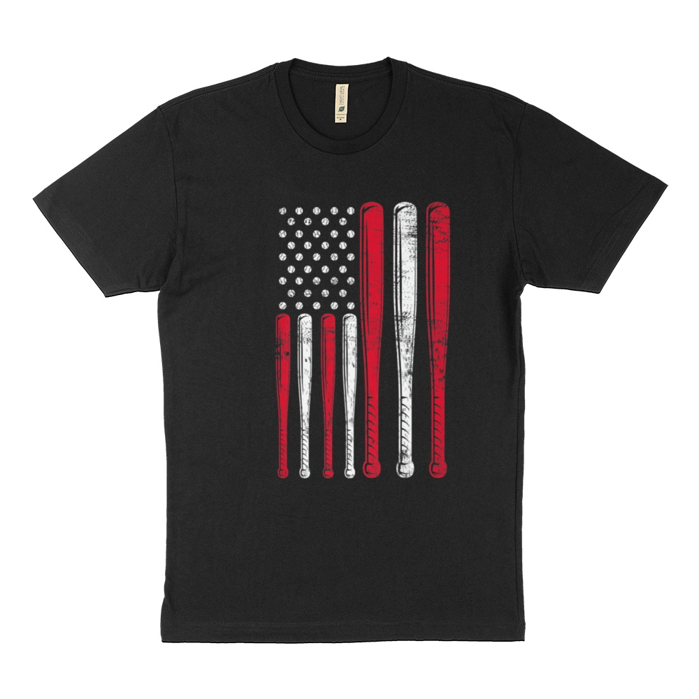 Funny American Flag Baseball Team Sustainable T-Shirt