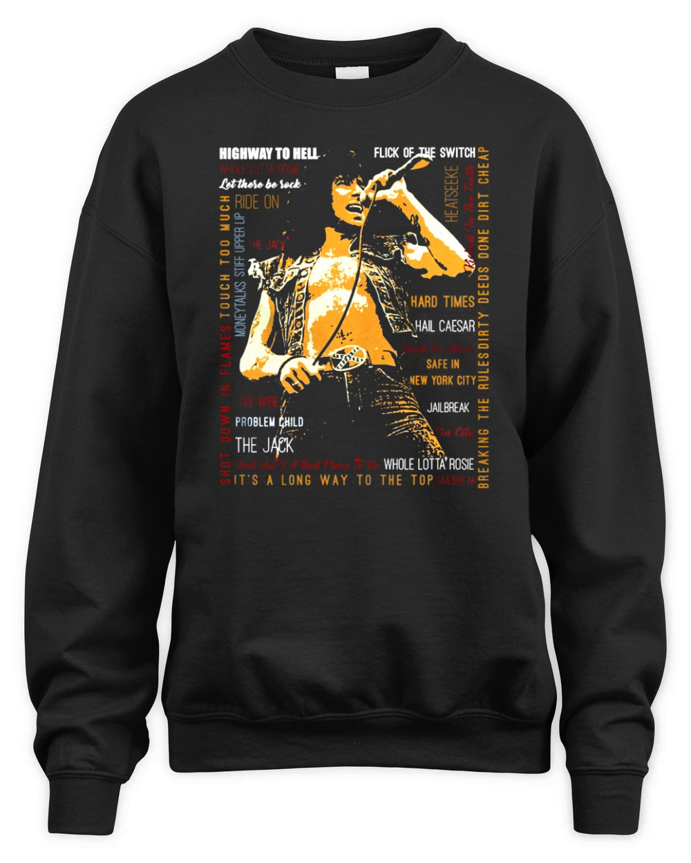 Bon Scott Text Unisex Premium Crewneck Sweatshirt