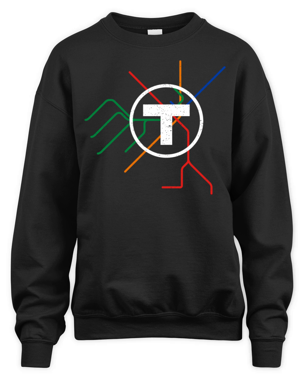 Boston T Subway Map Vintage Mbta Unisex Premium Crewneck Sweatshirt