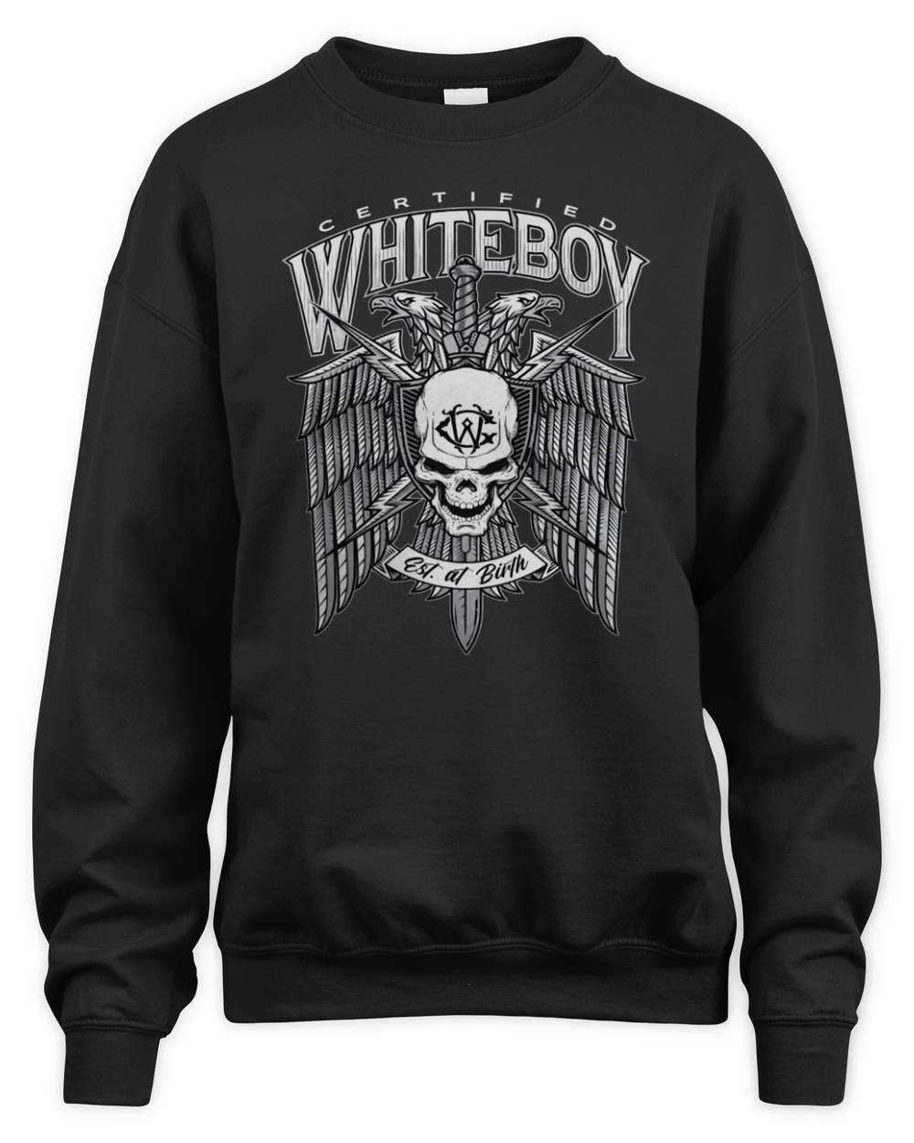 Certified Whiteboy Est At Birth Unisex Premium Crewneck Sweatshirt