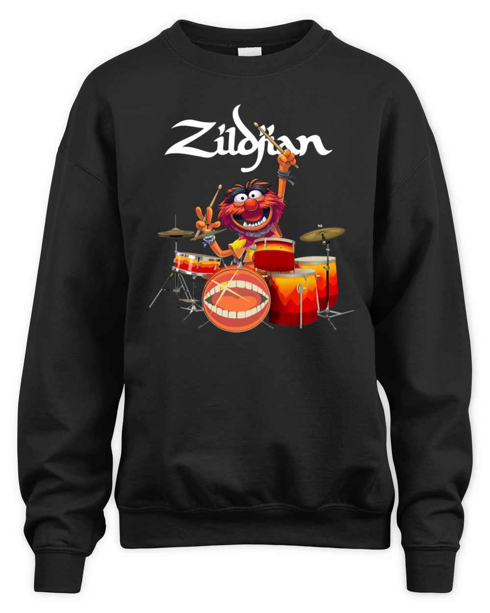 The Muppet Playing Drum For Avedis Zildjian Shirtc Unisex Premium Crewneck Sweatshirt