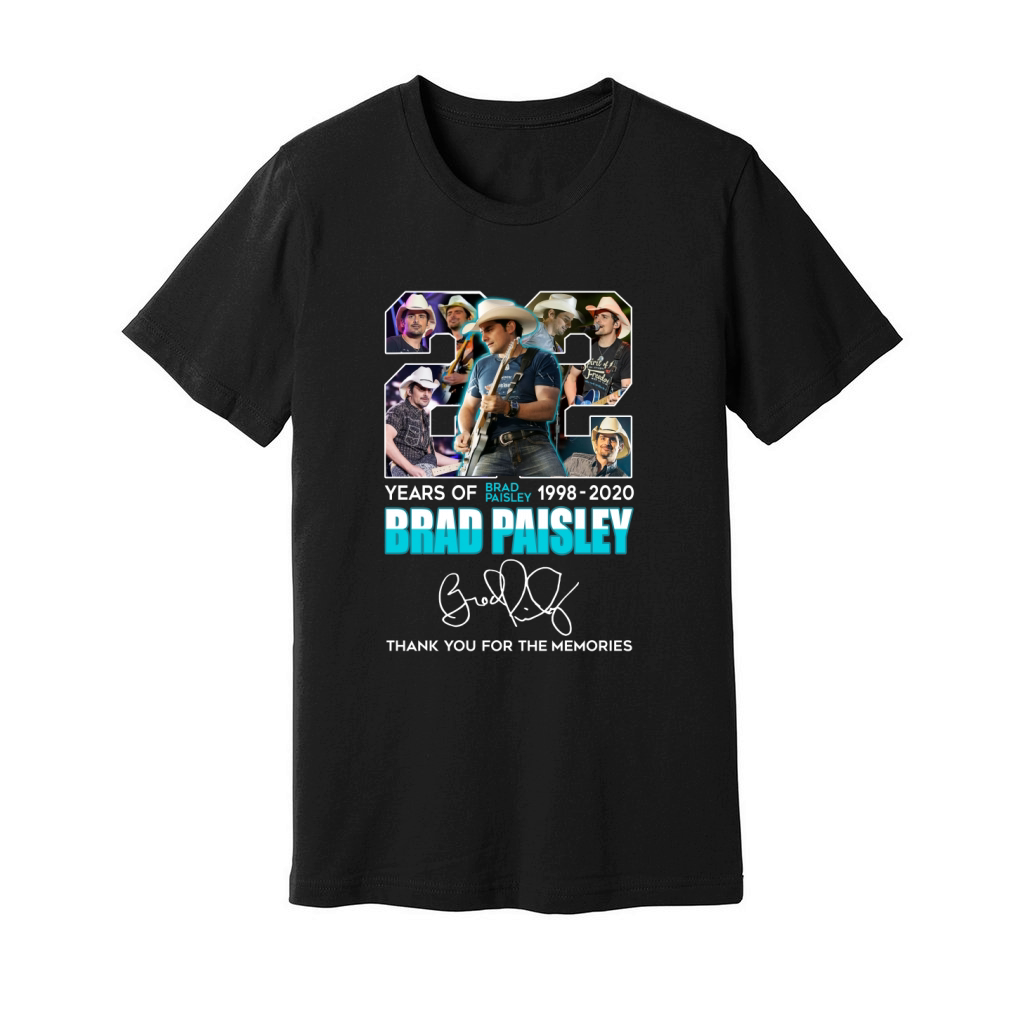 Brad Paisley 22 years of 1998 2020 thank you for the memories signature Unisex Jersey Tee