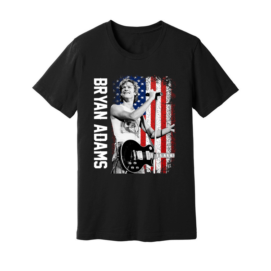 Discover Cool Bryan Adams American Flag Unisex Jersey Tee
