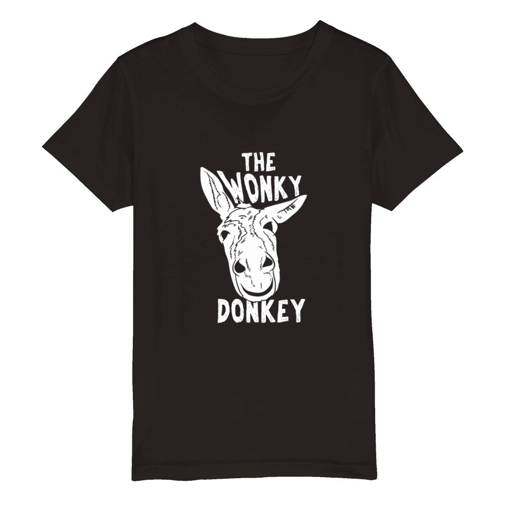 The Wonky Donkey Funny Donkey Lover Farm Animal Organic Kids Crewneck T-shirt