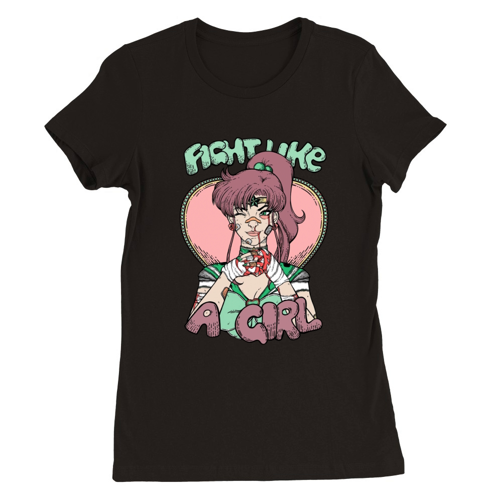 Sailor Moon- Fight Like A Girl Sailor Jupiter Premium Womens Crewneck T-shirt