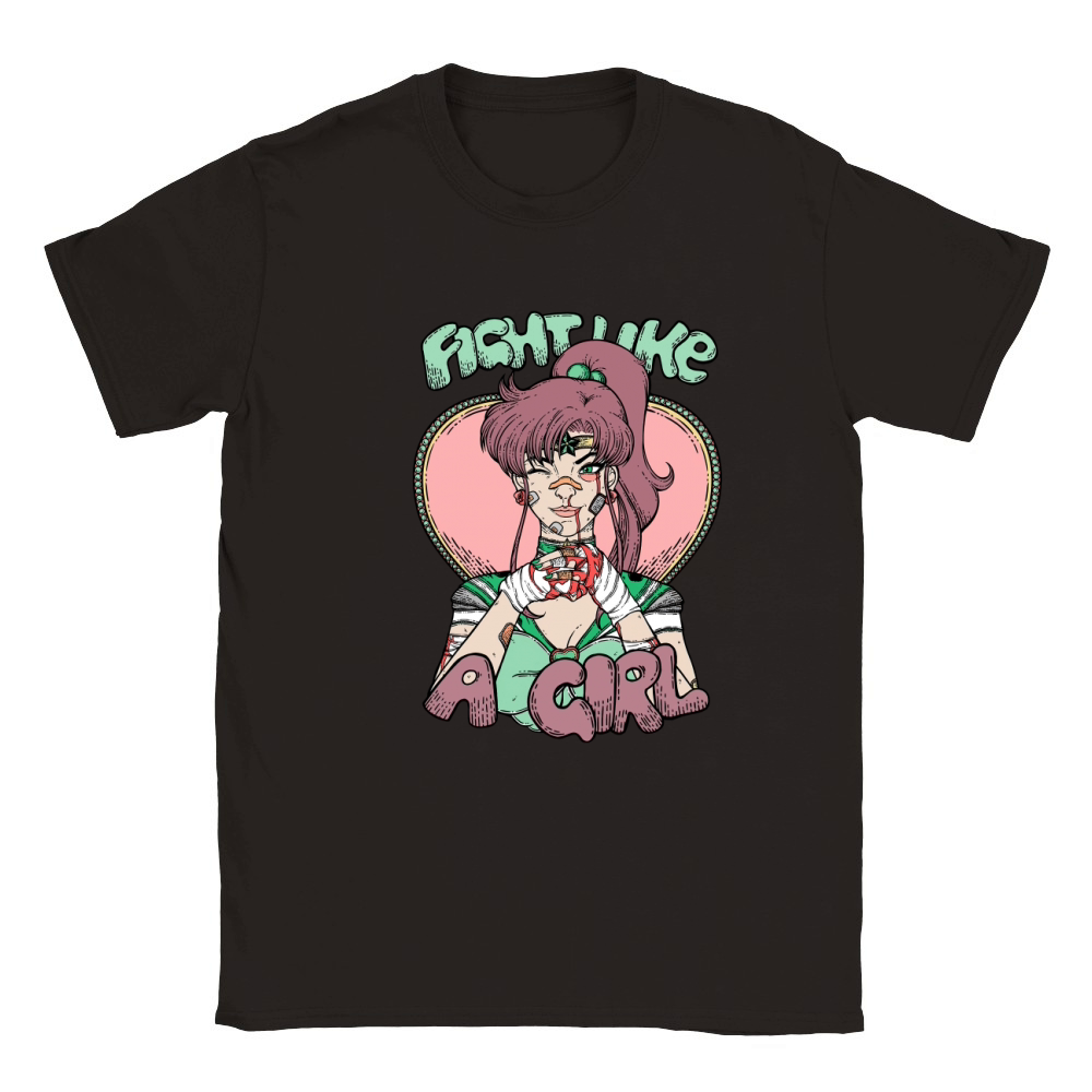 Sailor Moon- Fight Like A Girl Sailor Jupiter Classic Kids Crewneck T-shirt