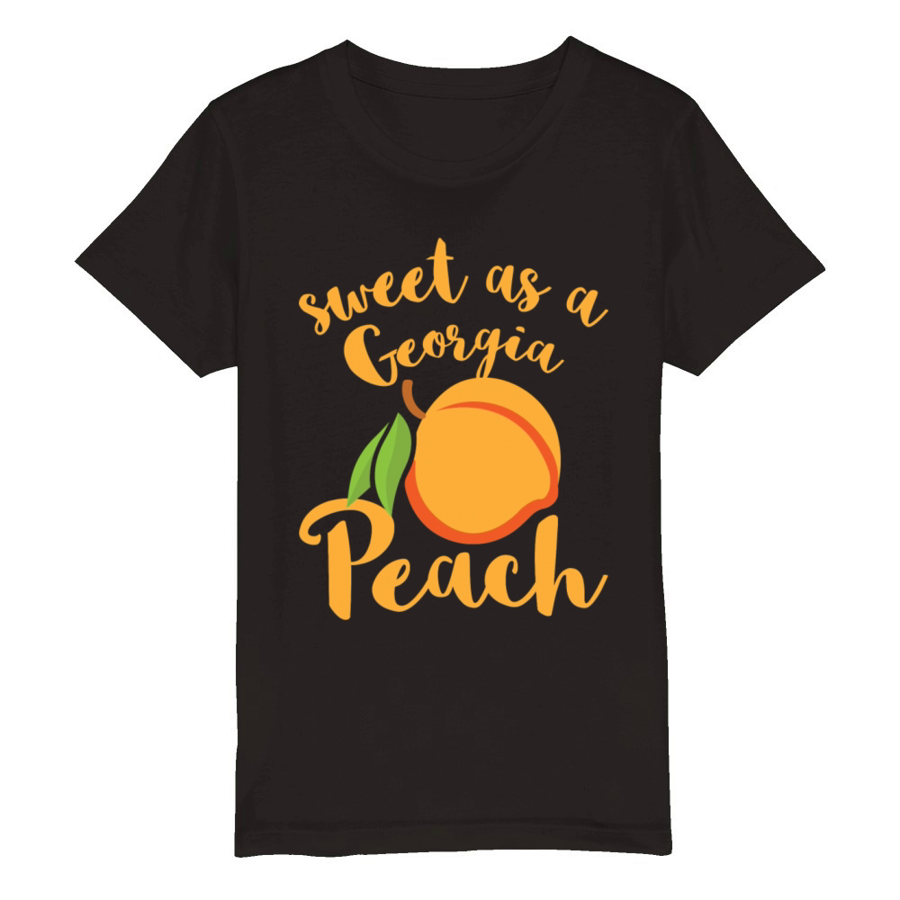 Sweet As Georgia Peach Organic Kids Crewneck T-shirt