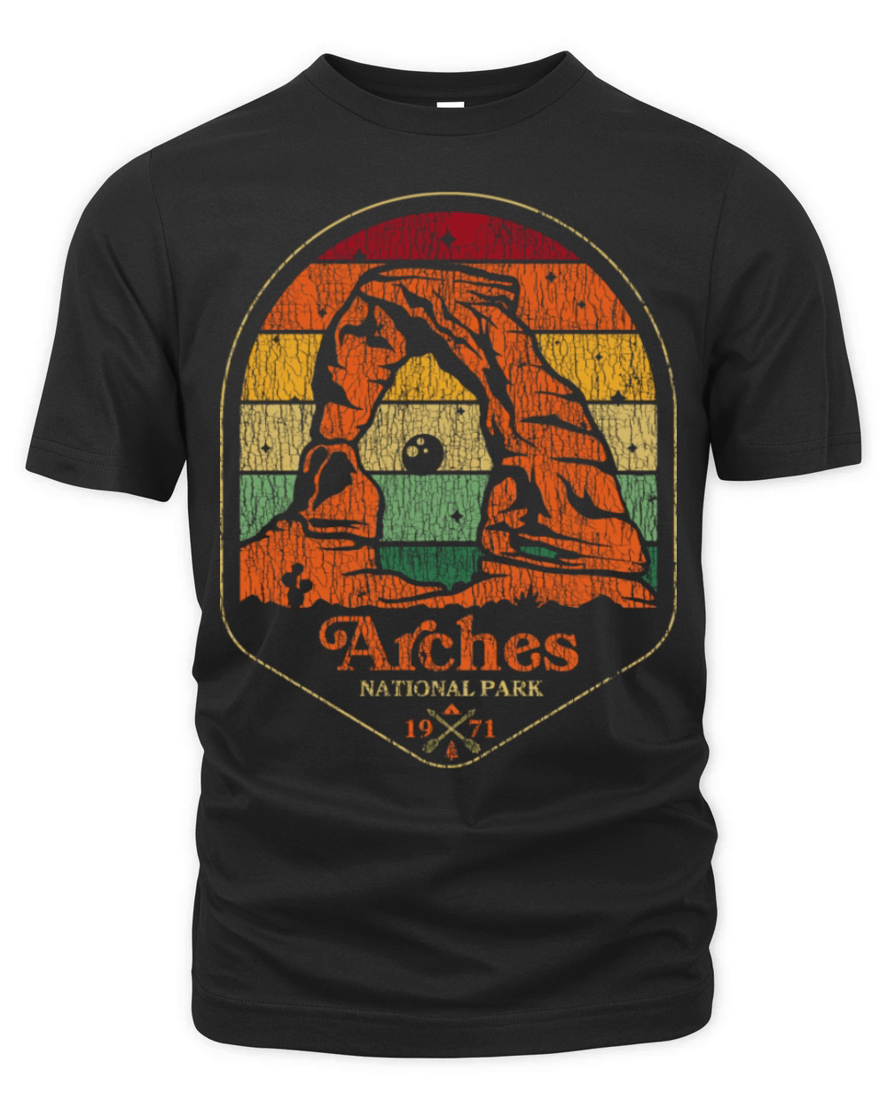 Retro Vintage Arches National Park Utah Organic Unisex T-shirt