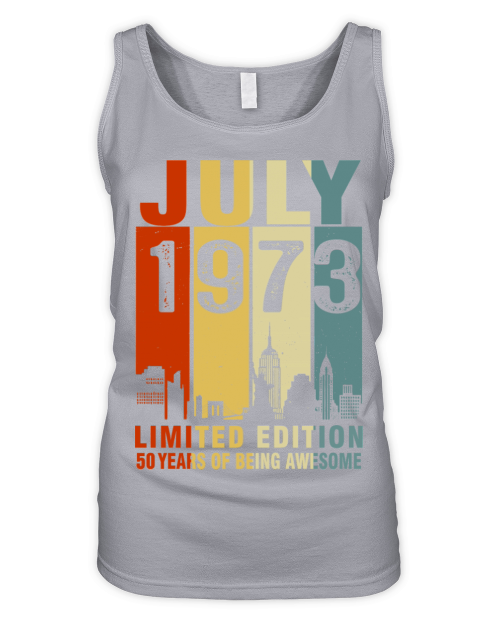Vintage July 1973 50 Years Of Being Awesome Organic Women's Tank Top