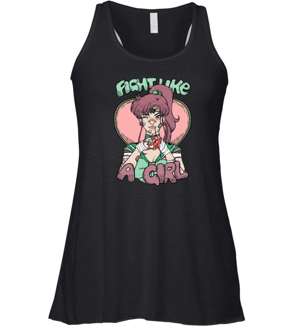 Sailor Moon- Fight Like A Girl Sailor Jupiter Women's Flowy Tank Top