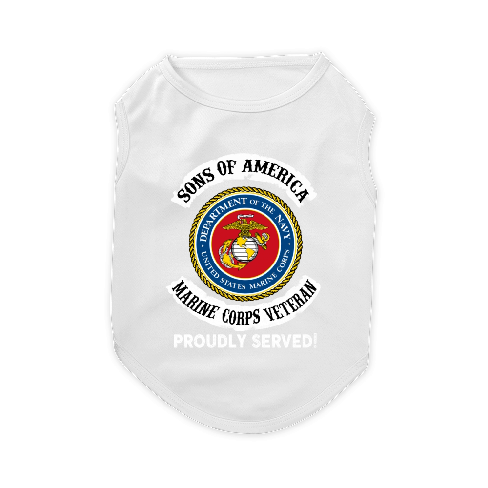 Son of America - Marine Corps Veteran - Proudly Served Pet T-Shirt