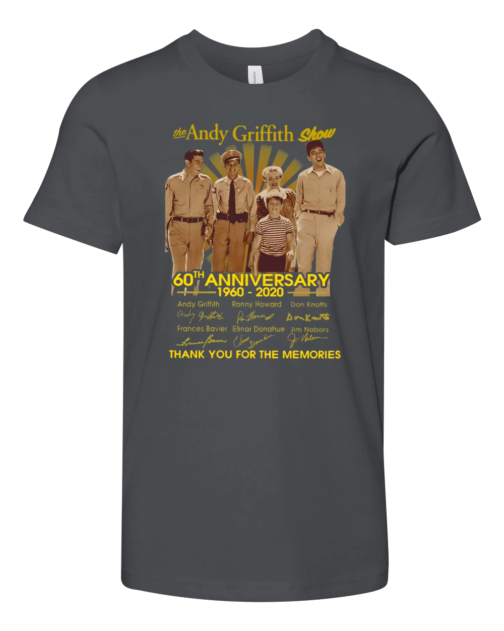 The Andy Griffith show 60th Anniversary 1960 2020 signature Youth Unisex Jersey Tee