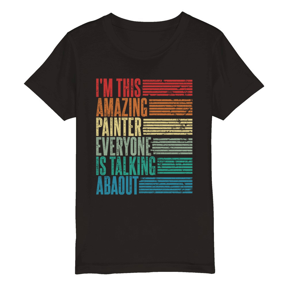 Vintage Painter Profession Gift Retro Organic Kids Crewneck T-shirt