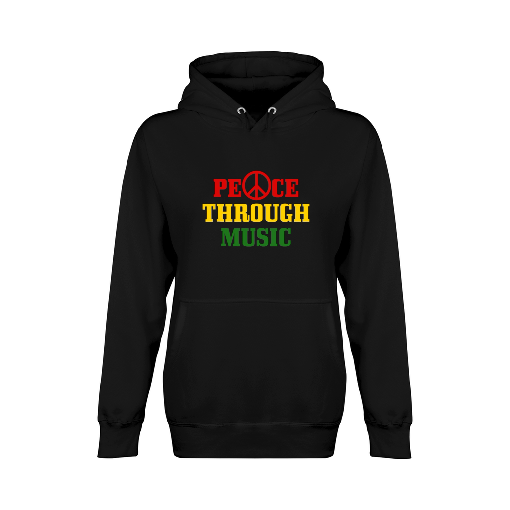 Reggae Music Peace Through Music Rastafari Rasta Geschenk Unisex Premium Pullover Hoodie