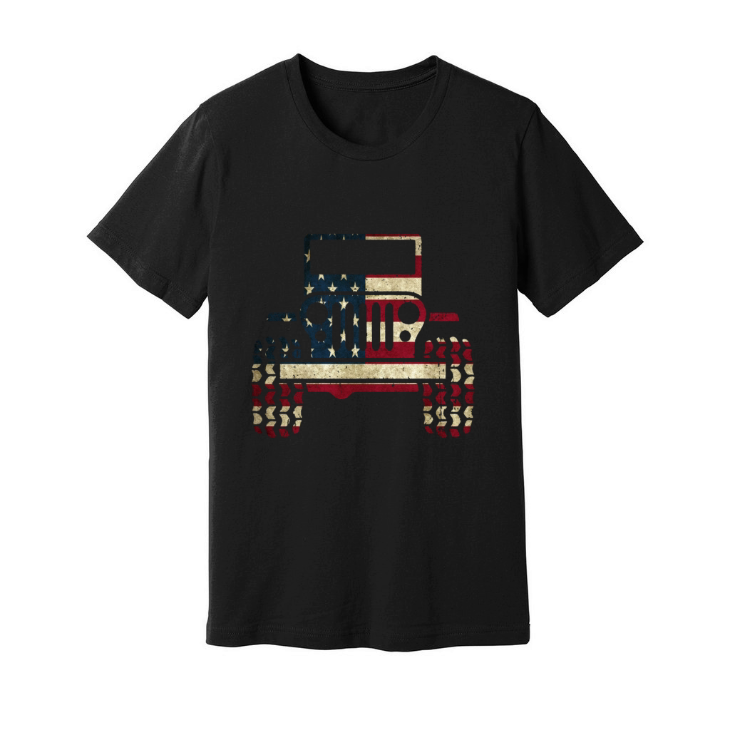 American Flag Jeep Unisex Jersey Tee