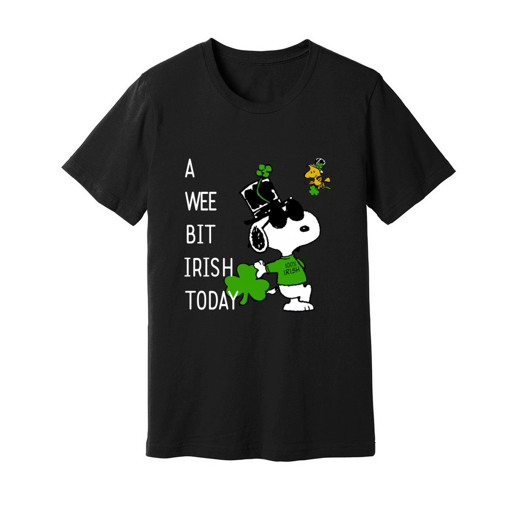 Snoopy A Wee Bit Irish Today Shamrock St. Patrick’s Day shirt Unisex Jersey Tee