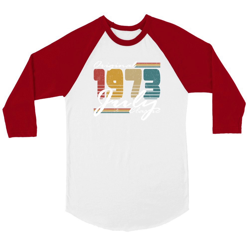 50th birthday july 1973 original 1973 Unisex ¾ sleeve Raglan T-shirt