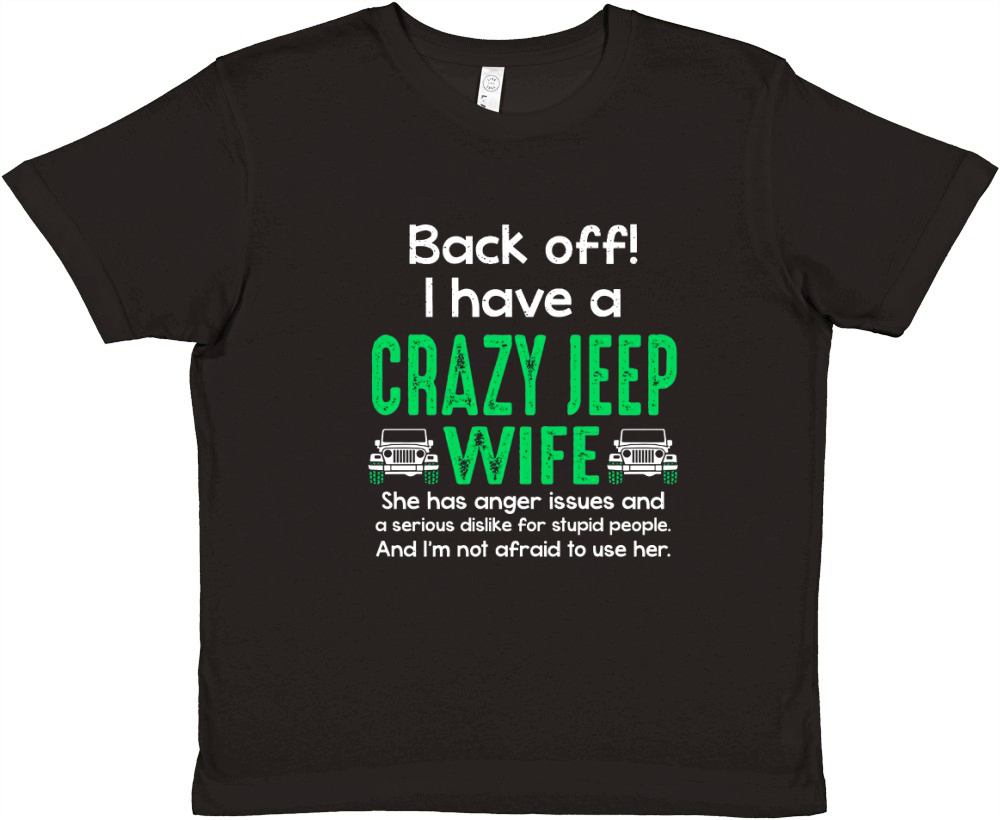CRAZY JEEP WIFE Premium Kids Crewneck T-shirt
