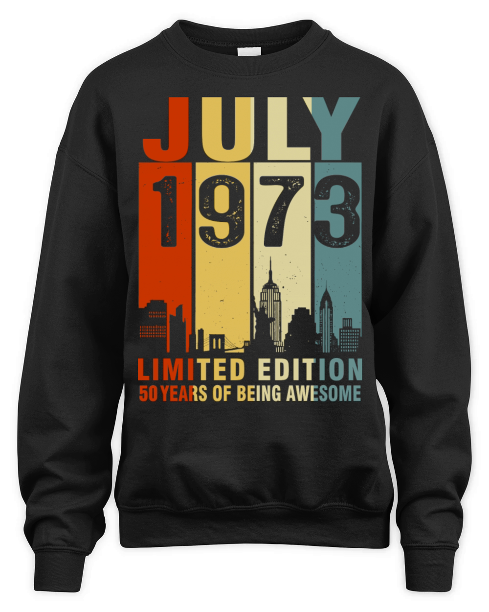 Vintage July 1973 50 Years Of Being Awesome Unisex Premium Crewneck Sweatshirt