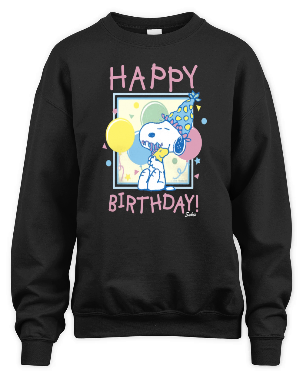 Peanuts Snoopy and Woodstock Happy Birthday Unisex Premium Crewneck Sweatshirt