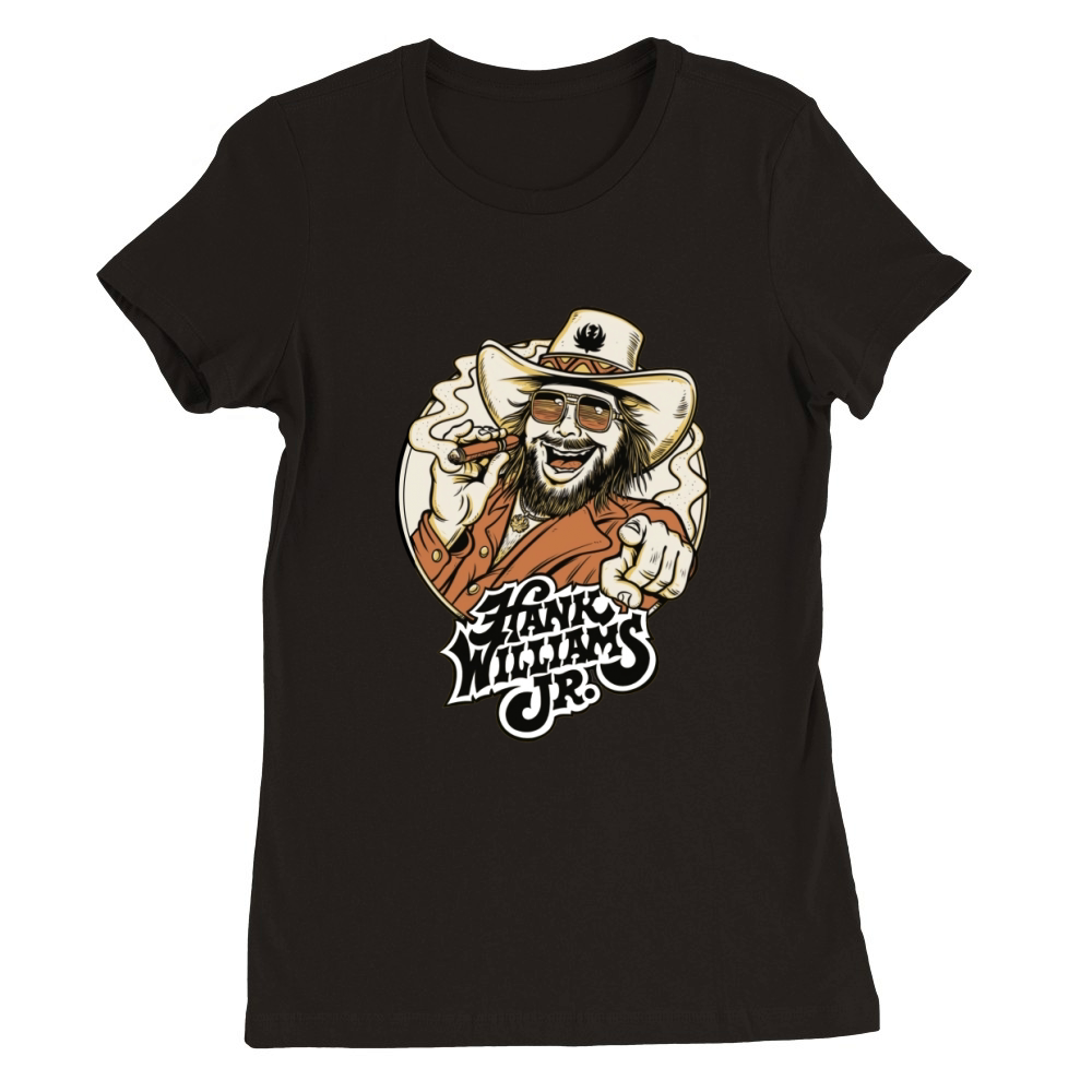 Hank Williams Jr Bocephus Premium Womens Crewneck T-shirt